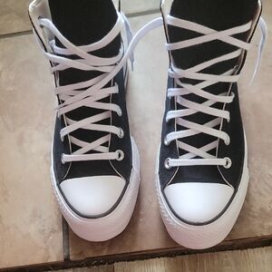 Black and White High-Top Sneakers
